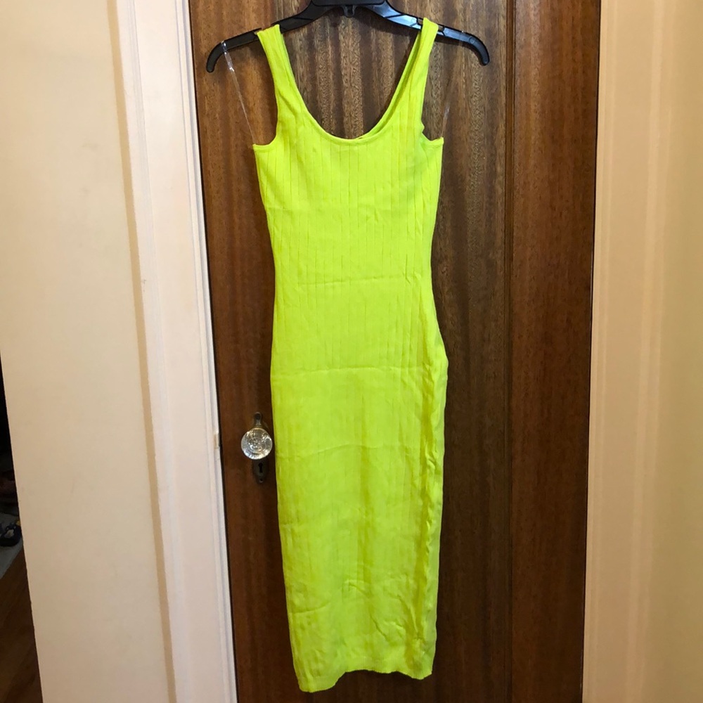 Stretchy neon green dress